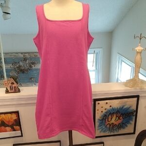 Bright Pink Sleeveless Body Con Dress